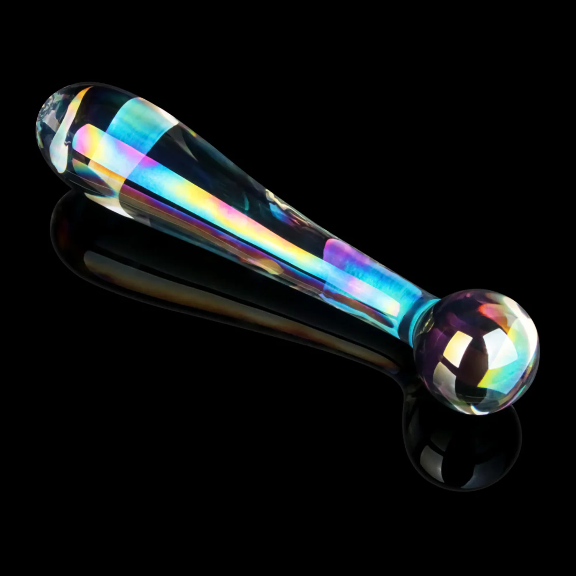 Dual-Ended Twilight Gleam Glass Dildo - Stunning Prismatic Shimmers!