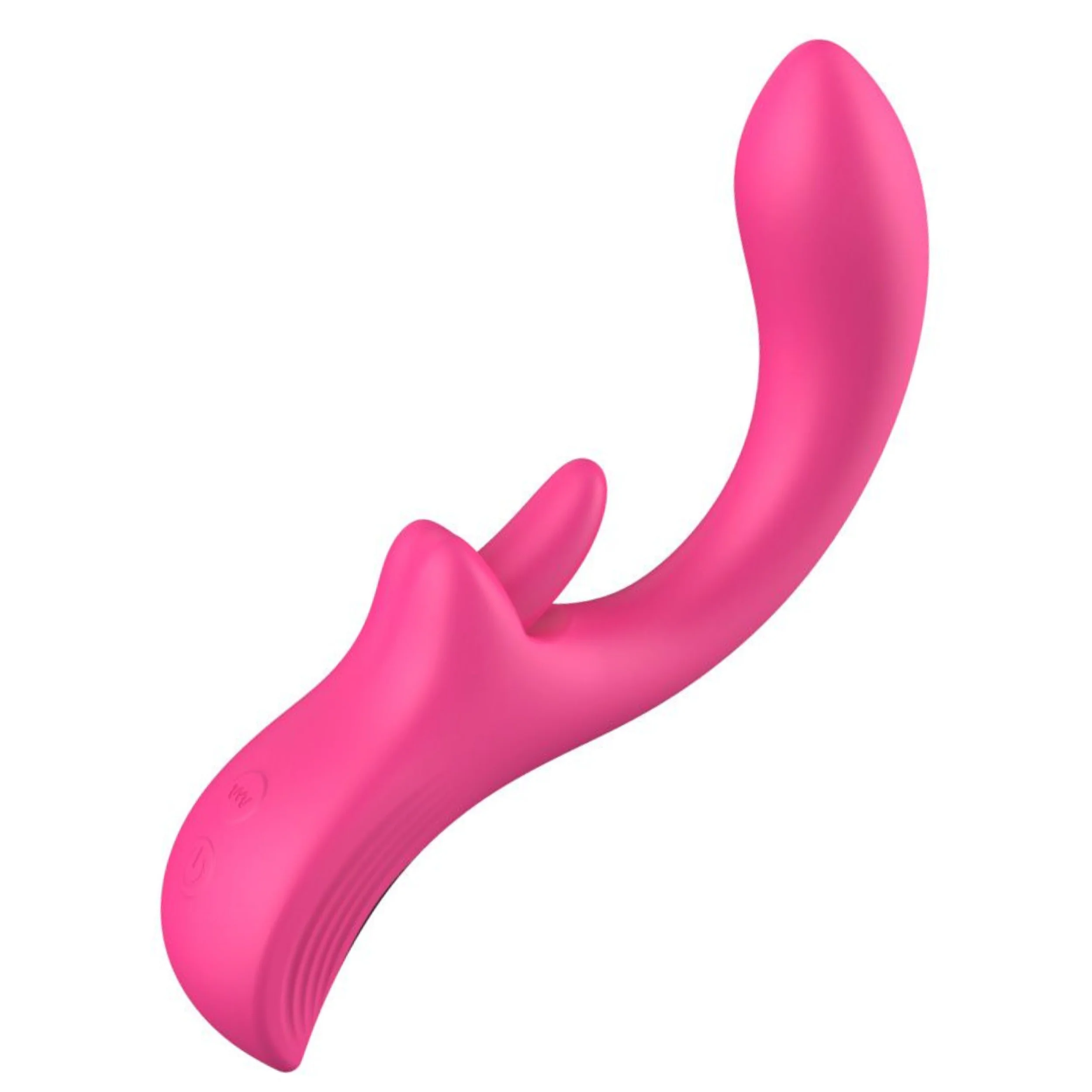 Double O Dual Action Silicone G-Spot Vibe and Clit Licker - 360 Tongue Licking Rotation!