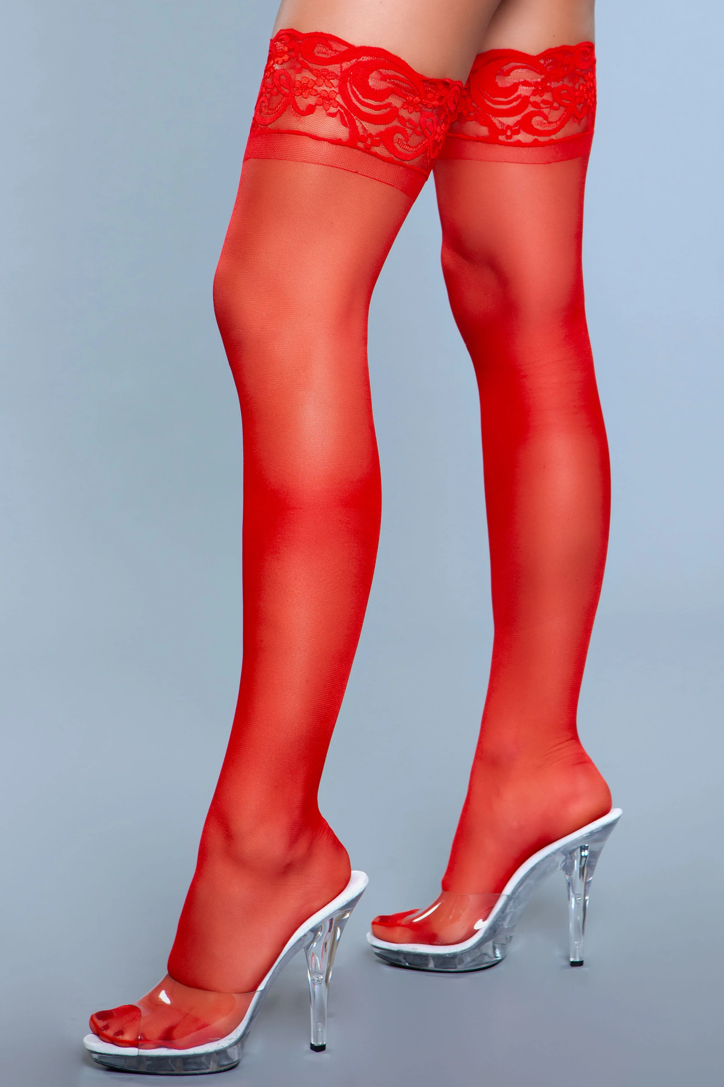 BeWicked Lace It Over It Sheer Spandex Thigh Highs