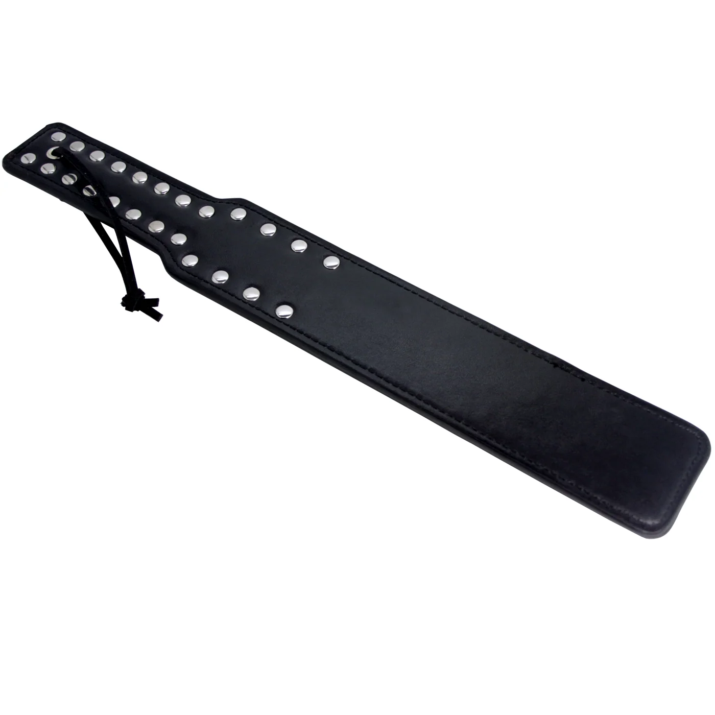 Long Leather Studded Spanking Paddle for BDSM Play