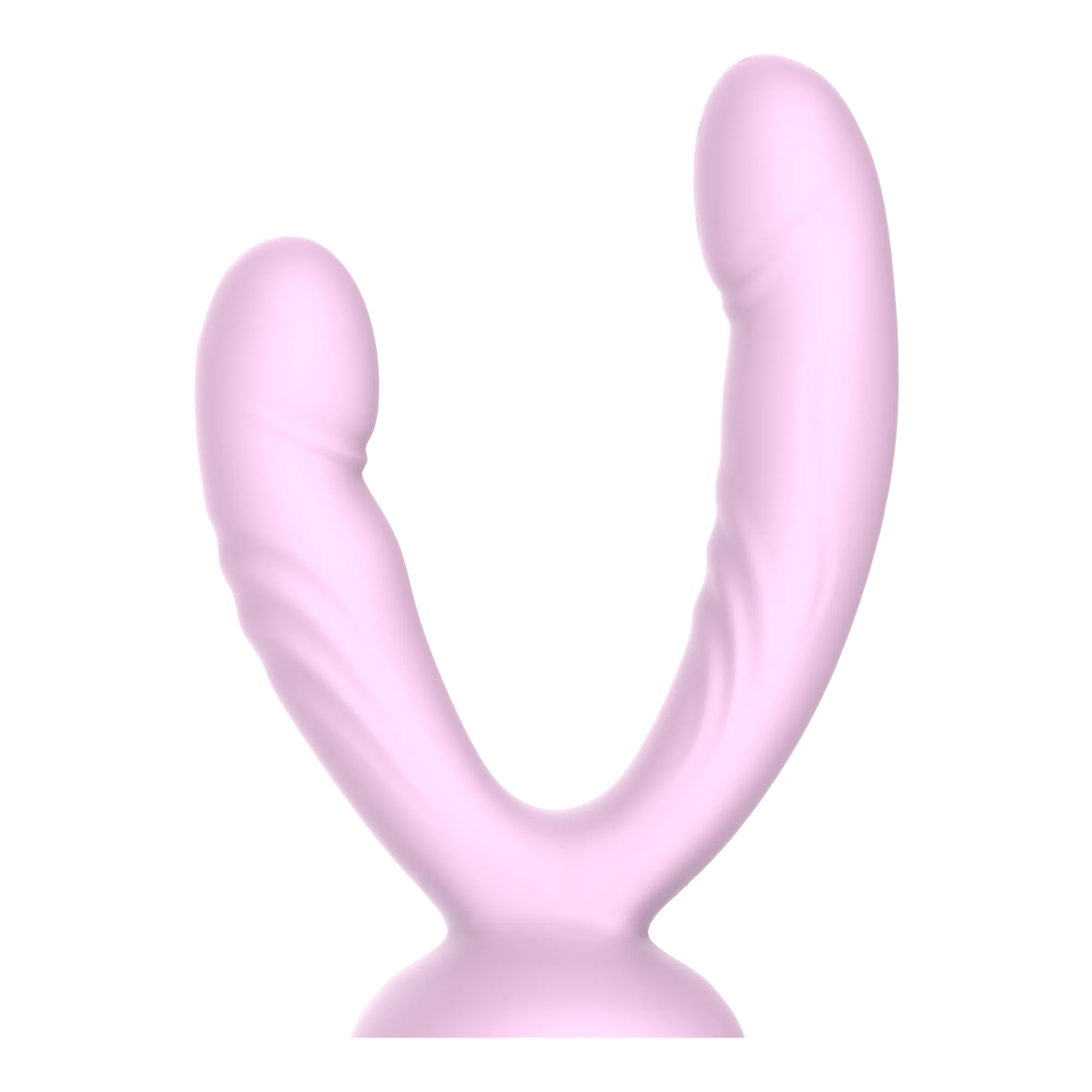 Suction-cup Double Penetration Vibrator - Dual Vibrating Shafts Offer Hands-Free Pleasure!