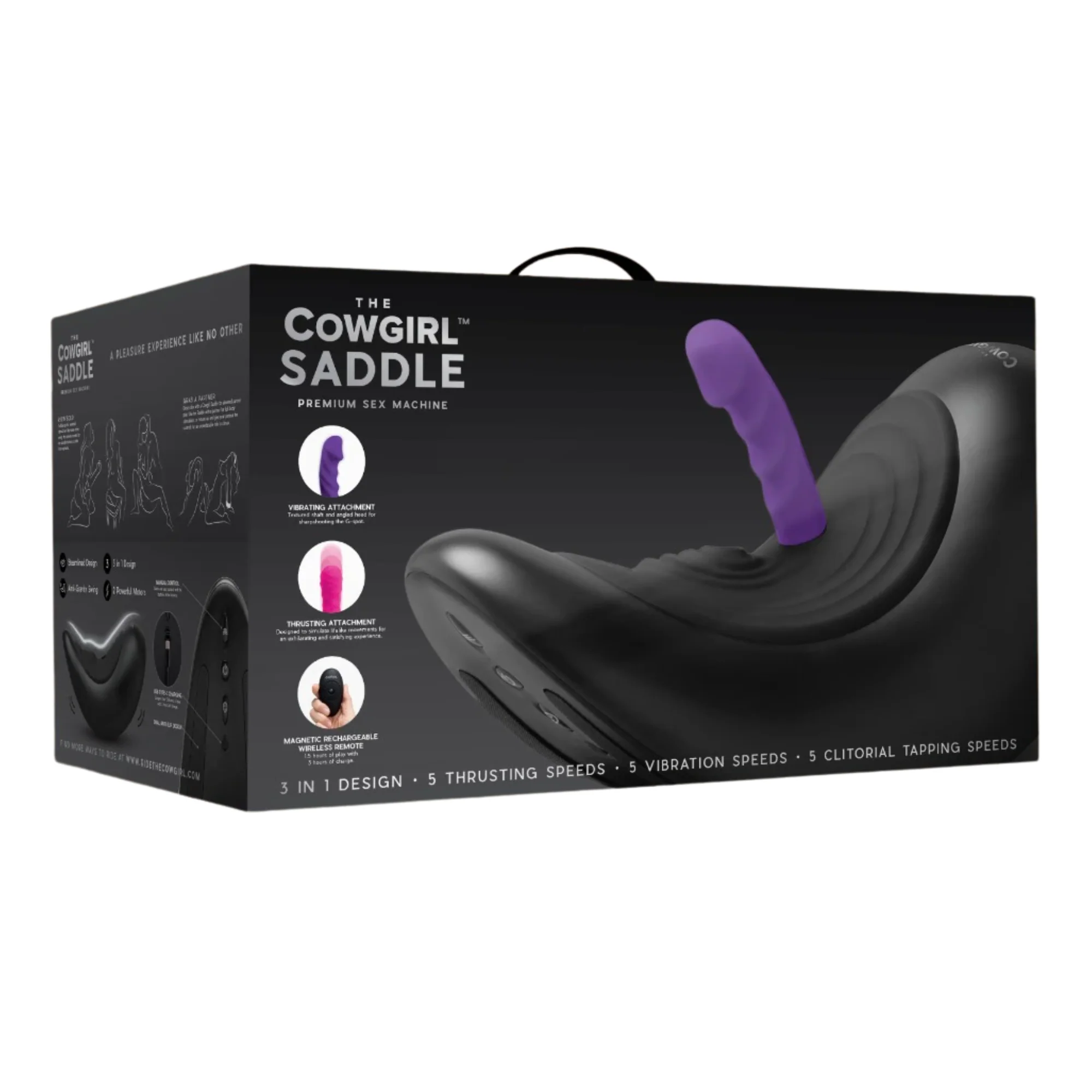 Cowgirl Saddle Premium Sex Machine with Rocking Ride and 2 Dildos
