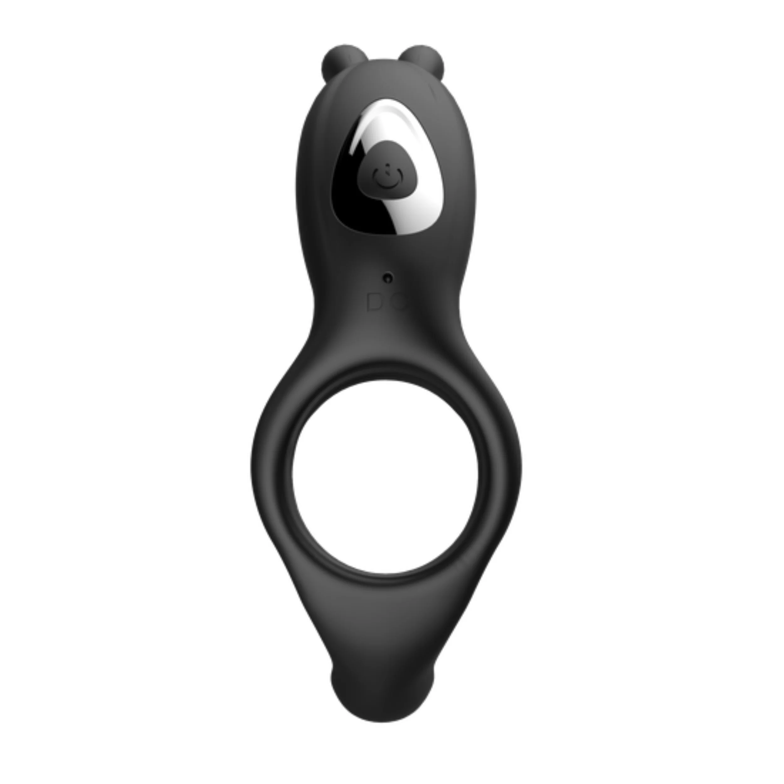 Silicone Vibrating Rabbit Cock Ring with Ball Tickler