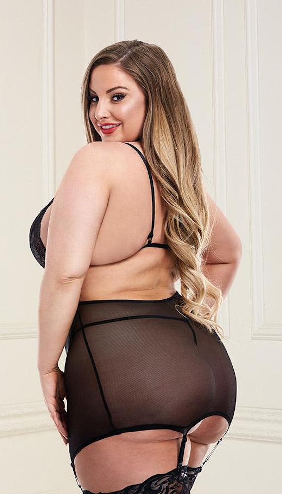Sexy Strappy Mini Dress with Lace Bralette and G-String