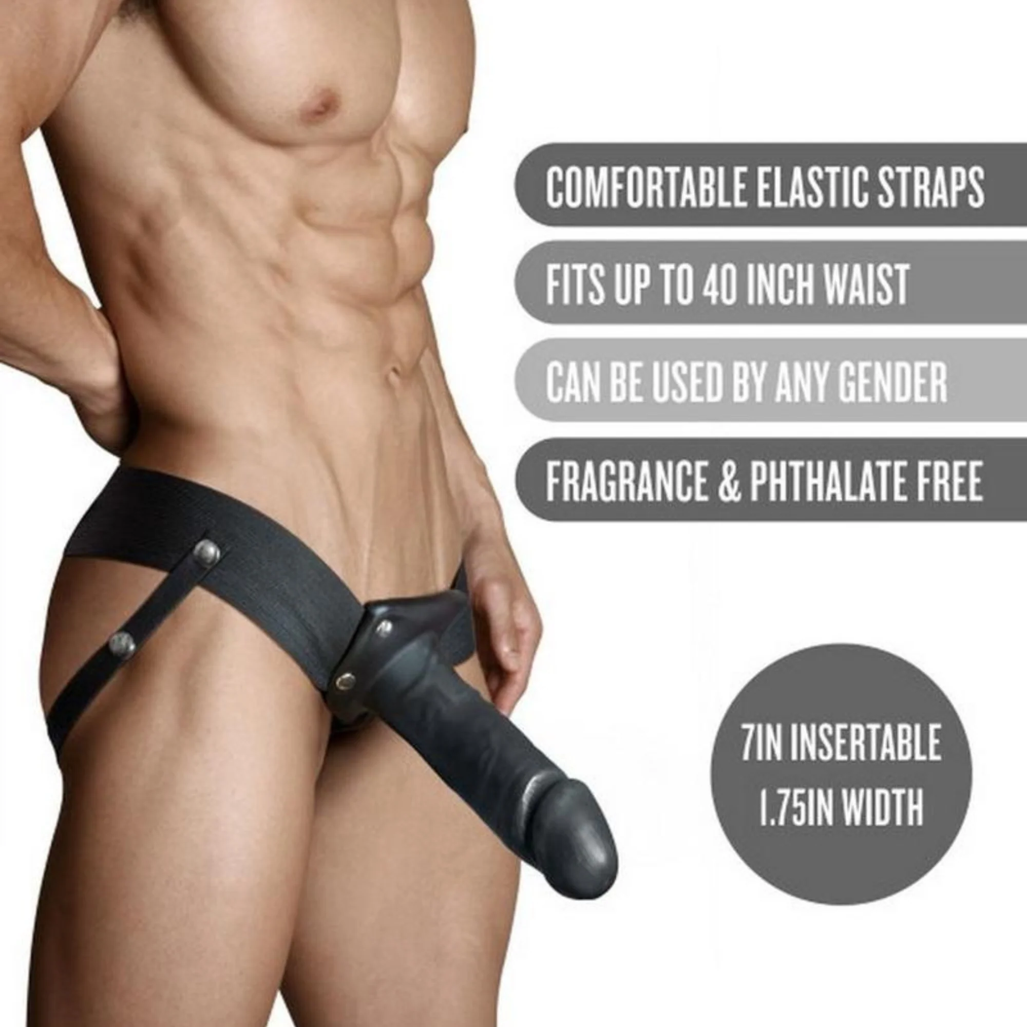 Dr. Skin Hollow Strap-On with 7 Inch Dildo and Elastic Harness