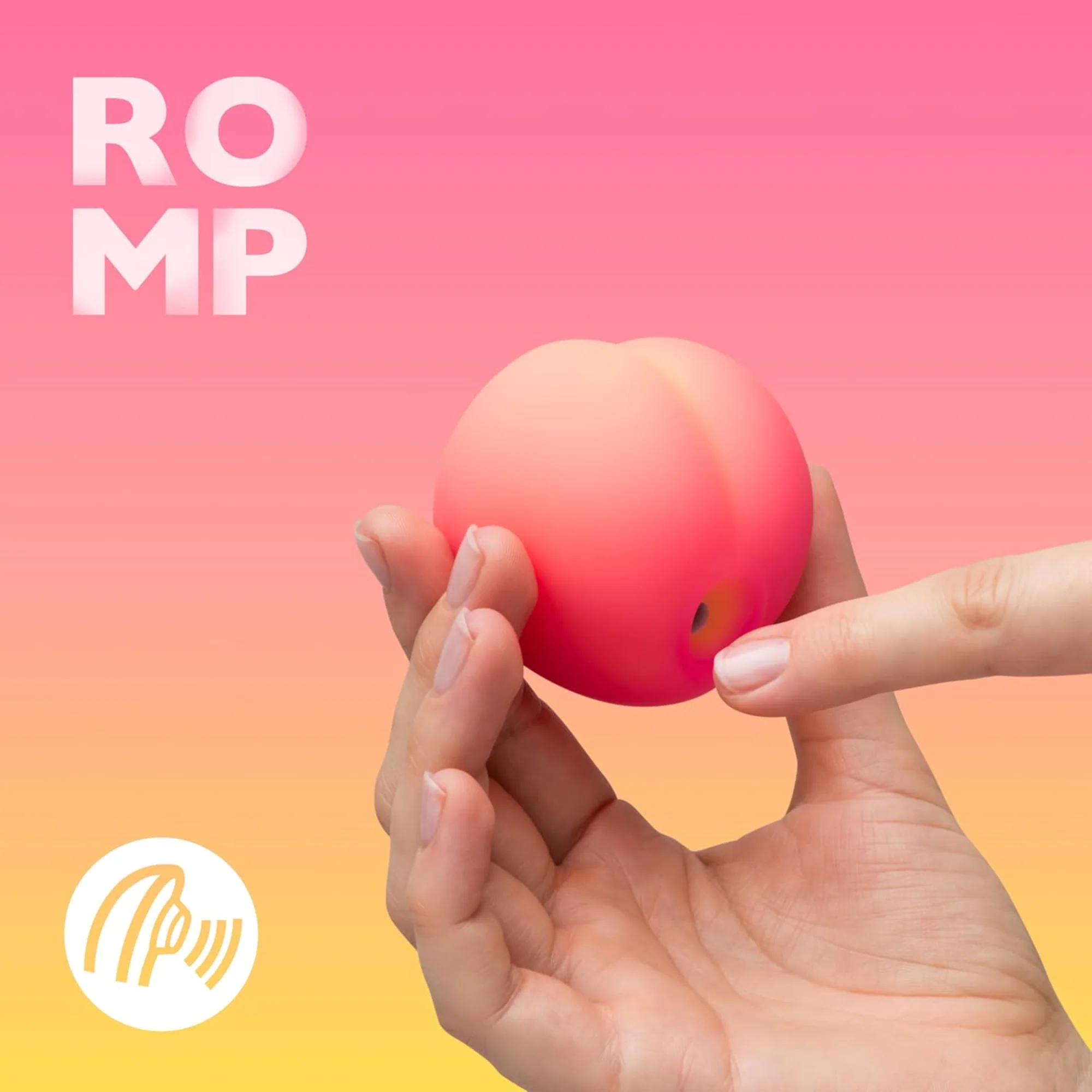 Romp Pink Peach Air Pulse Clit Stimulator with 14 Levels