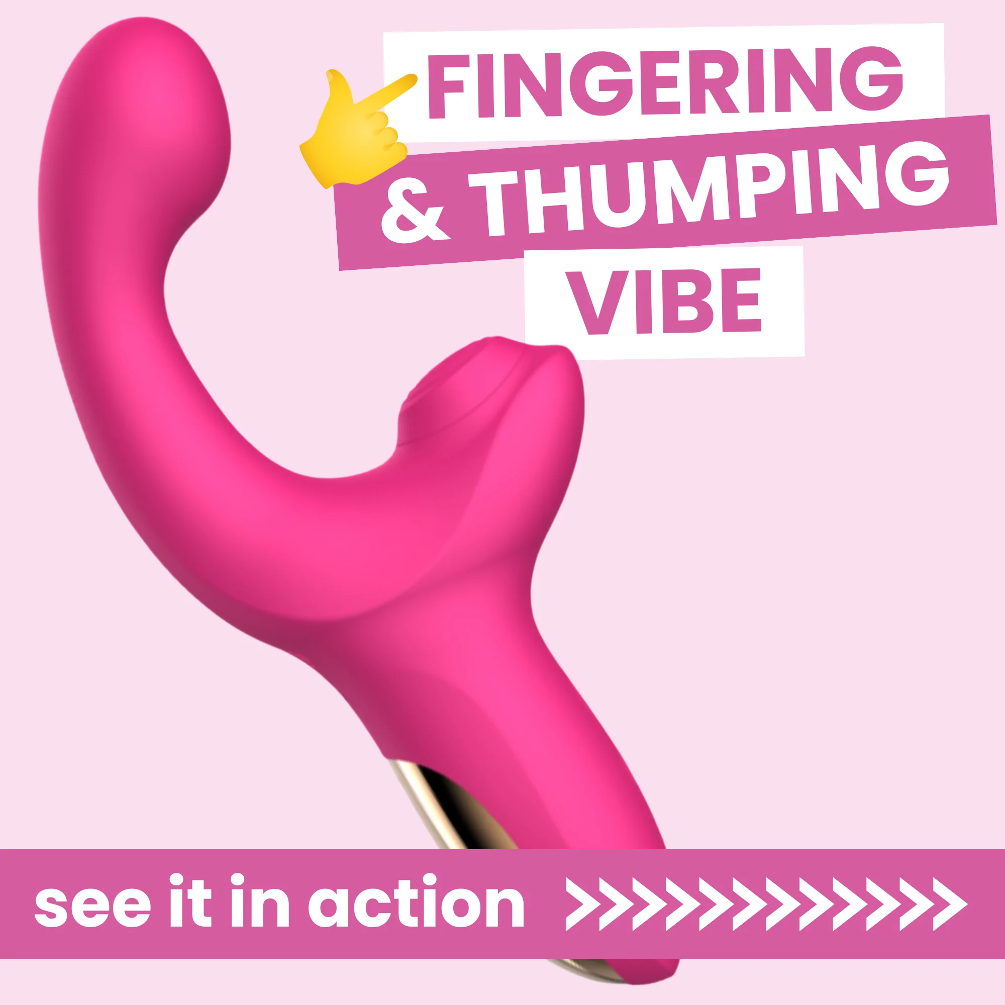 Thumping & Fingering Dual Action Vibrator - Fingers You Like A Lover!