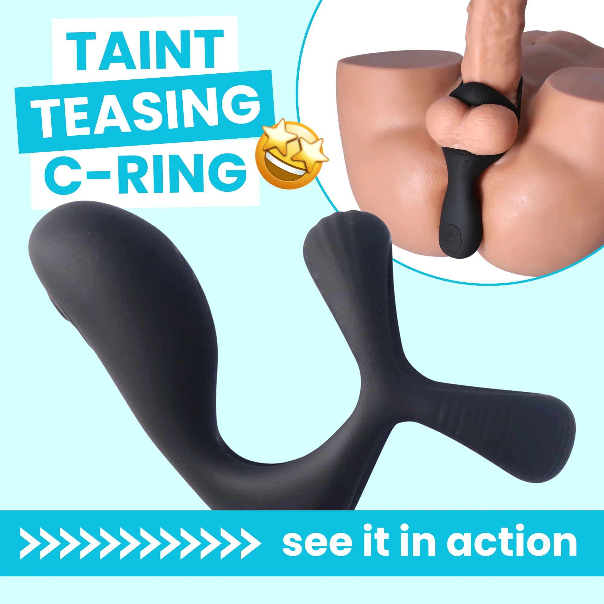 Double Cock Ring with Taint and Clit Stimulator by Tootimid