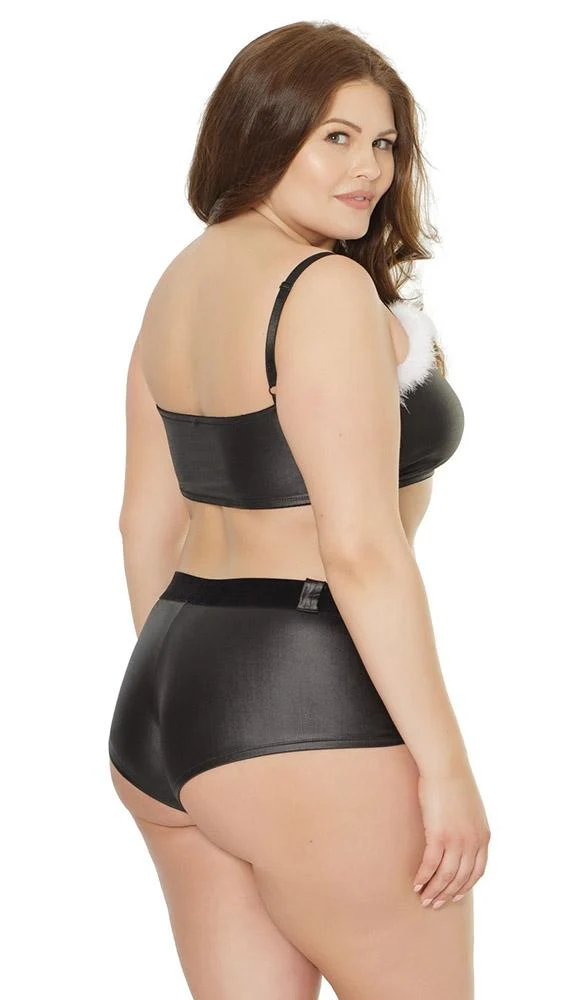 Santa's Sexy Helper Top & Booty Short Set in Black White or Red White