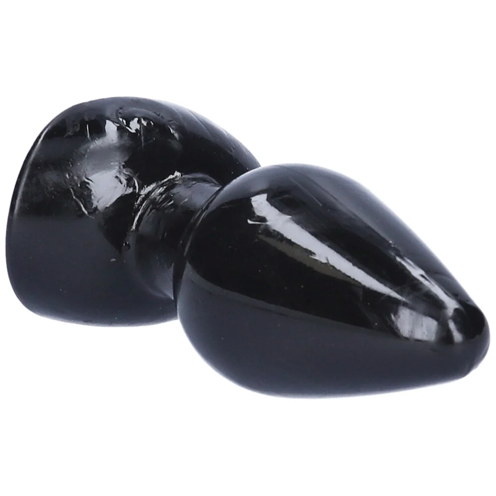 Large Tapered Anal Plug With Flat Base and Bendable TPE Body