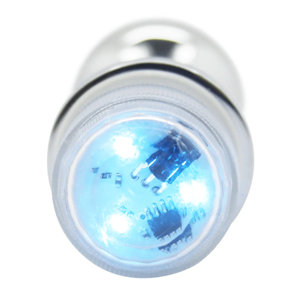 Light-Up Metal Anal Plug with Remote