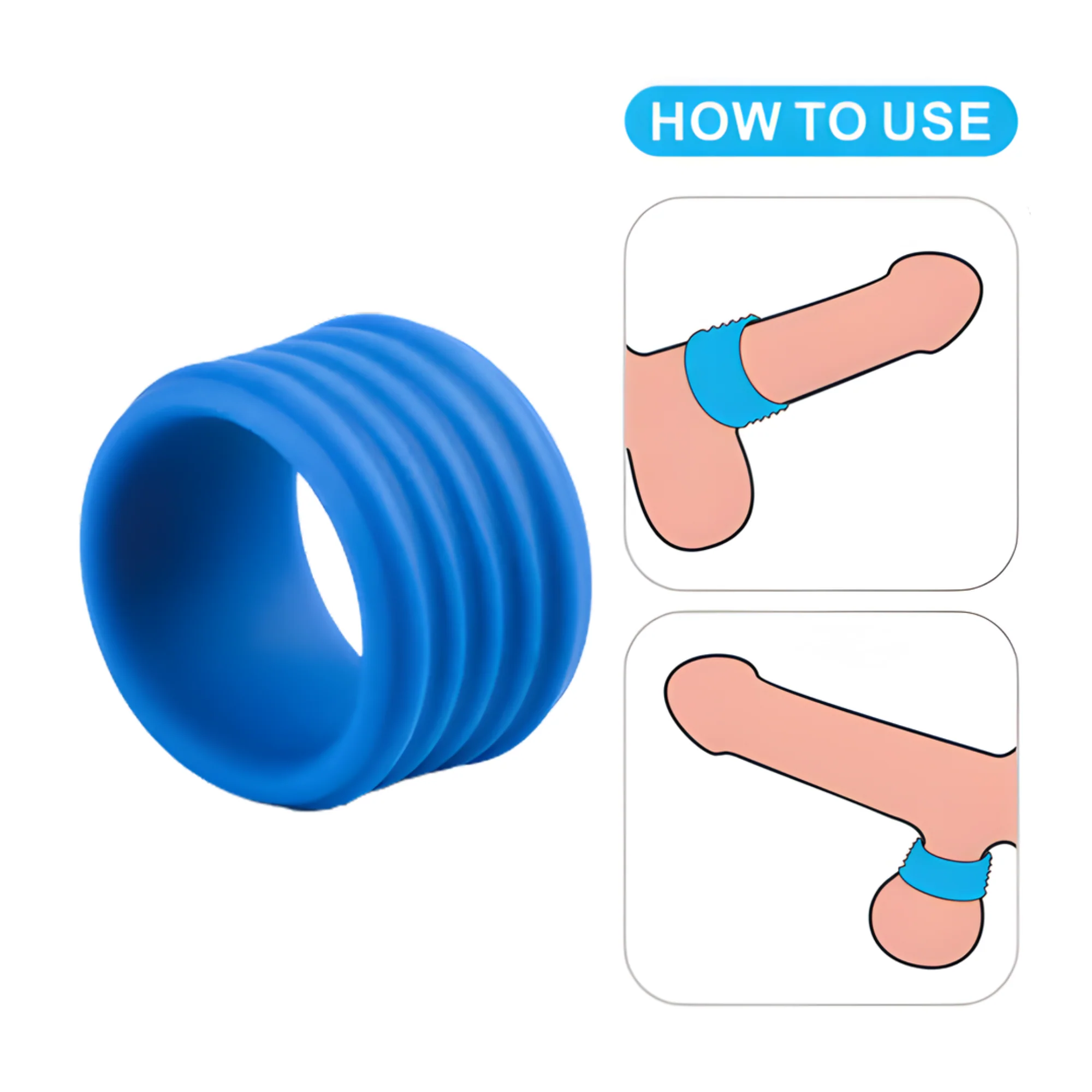 Pinnacle Ribbed Strong Grip Cock Ring - Try Stretching Around Your Balls For Amplified 'O's!