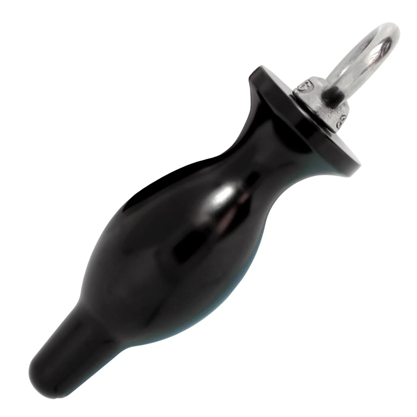 Weighted Metal Bulbed Anal Plug With Pull Ring